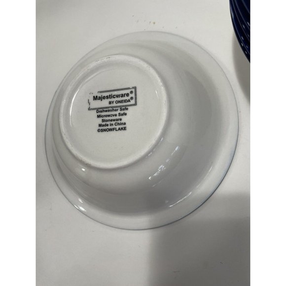 Majesticware By Oneida Bowls Blue Snowflakes ~ Set Of 8 ~ RARE! - Picture 5 of 5